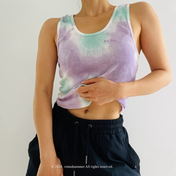 Urban Outfitters Iets Frans Tie Dye Tank Top Women's Green and Purple Size L - Picture 6 of 17